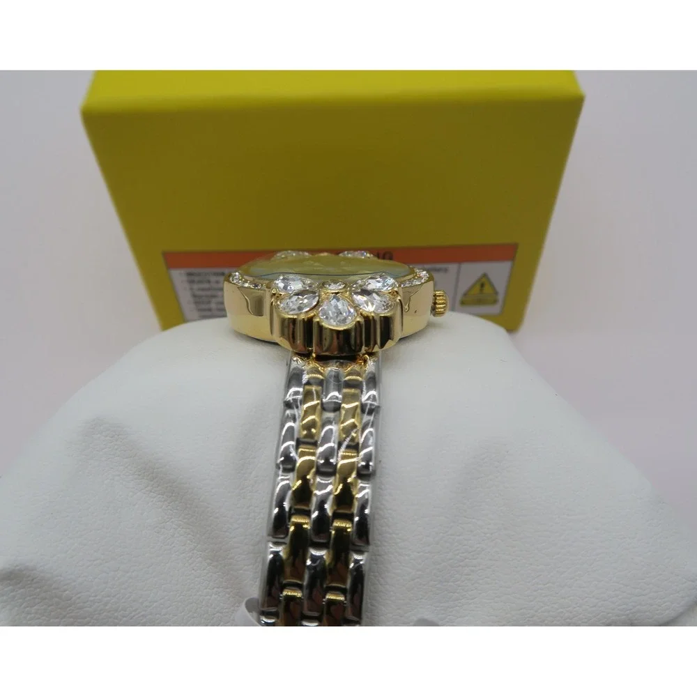 Invicta Wildflower Womens Watch Two Tone Rose Gold Silver Crystal Accented